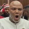 “Useless Black African People!” – Nnamdi Kanu Vex For Judge Inside Court